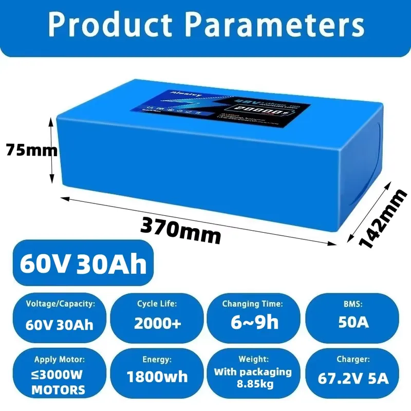 Batterie au lithium Aleaivy 60 - 60V 30Ah 21700 Battery Pack avis et prix